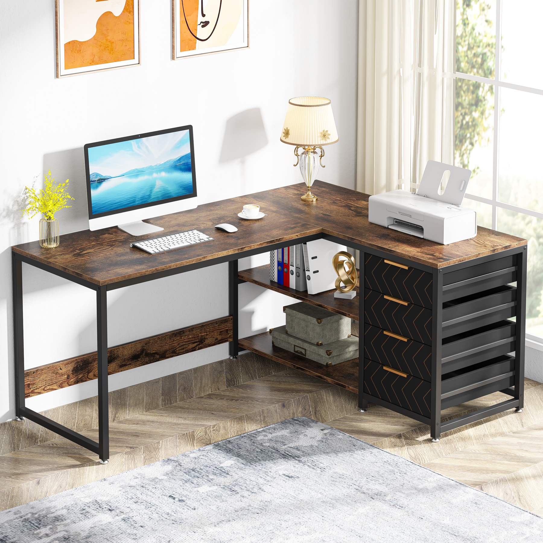 Office Furniture Plan - Tribesigns L Shaped Computer Desk with