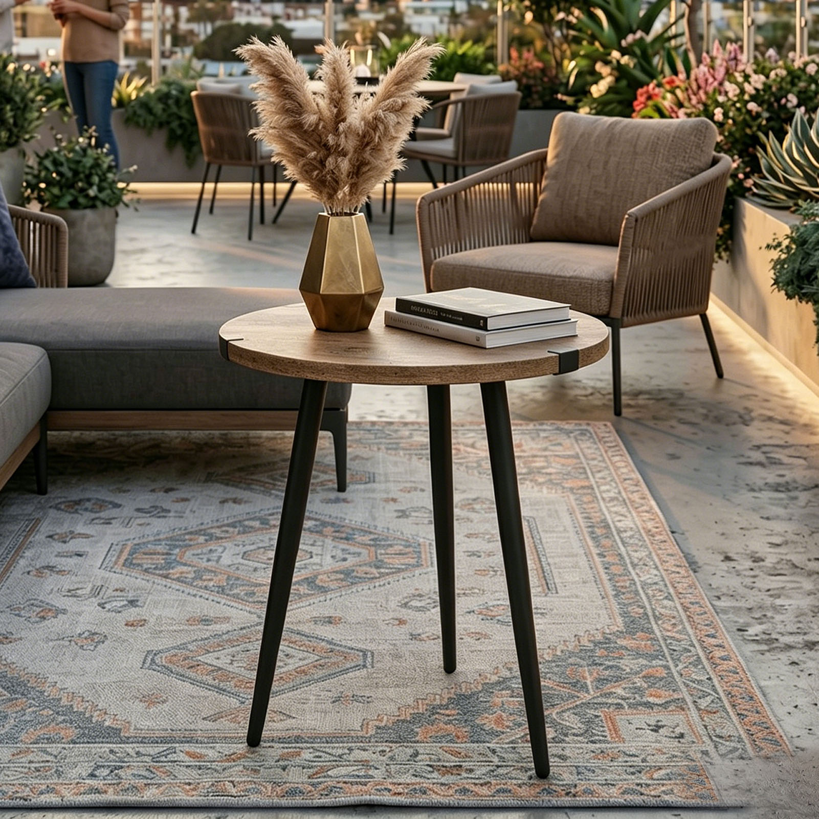 Office Furniture For Small Spaces - Mid Century Modern Round Coffee Table,