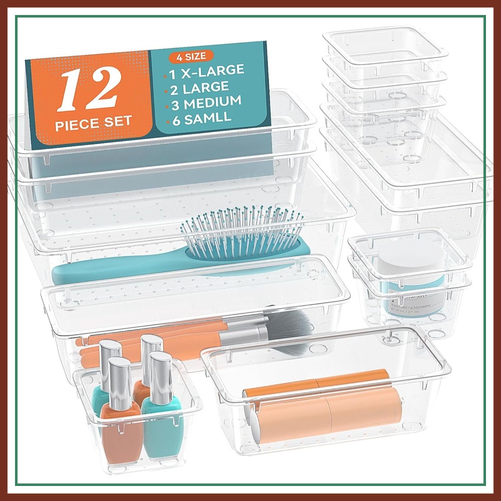 Drawer Organizer Tray - 12 PCS Drawer Organizer Set, 4