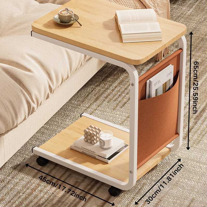 Office Furniture Plan - C Shaped Side Table 2-Tier Open