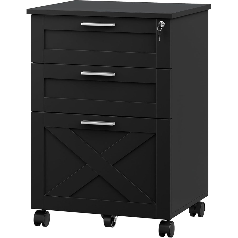 Office Furniture Plan - 3-Drawer Rolling File Cabinet with Lock