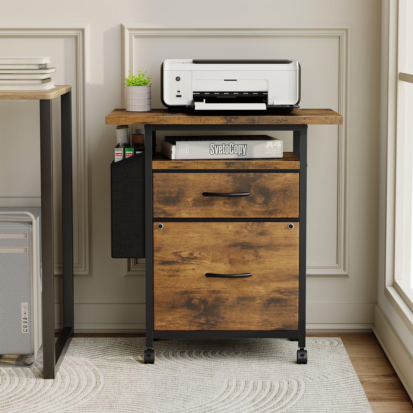 JHK Mobile File Cabinet with 2 – Office Furniture Filing Cabinets recenzja i cena