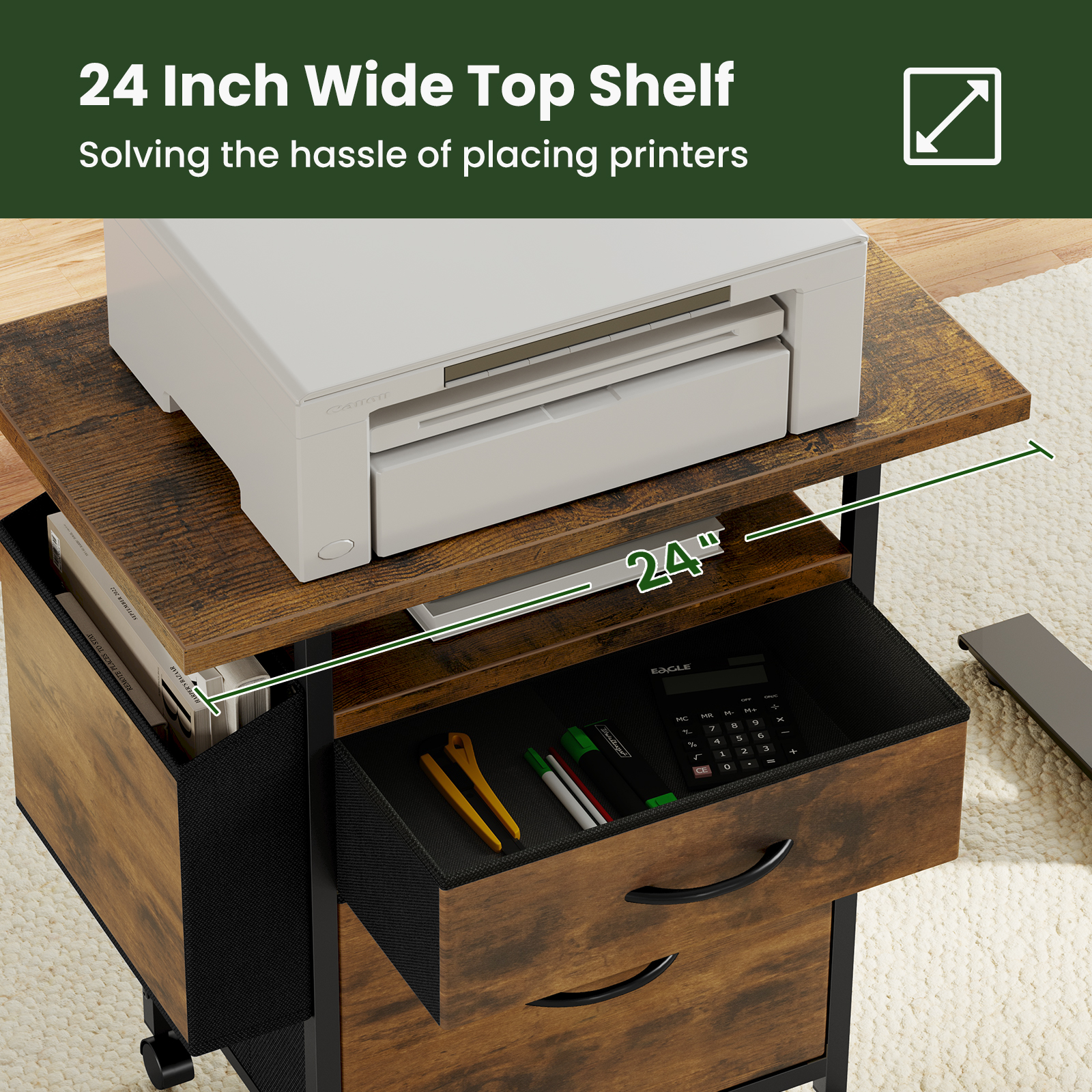 JHK Mobile File Cabinet with 2 – Office Furniture Filing Cabinets recenzja i cena