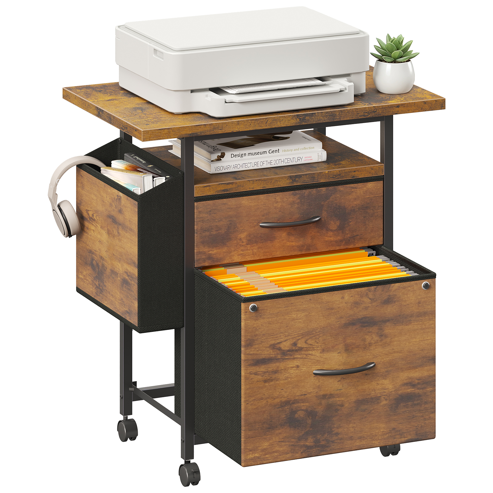 JHK Mobile File Cabinet with 2 – Office Furniture Filing Cabinets recenzja i cena