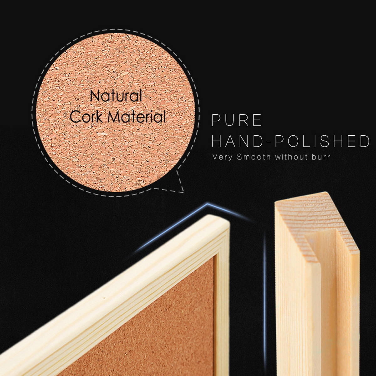 Vintage Pine Wood Frame Cork B – Bulletin Board Cork recenzja i cena