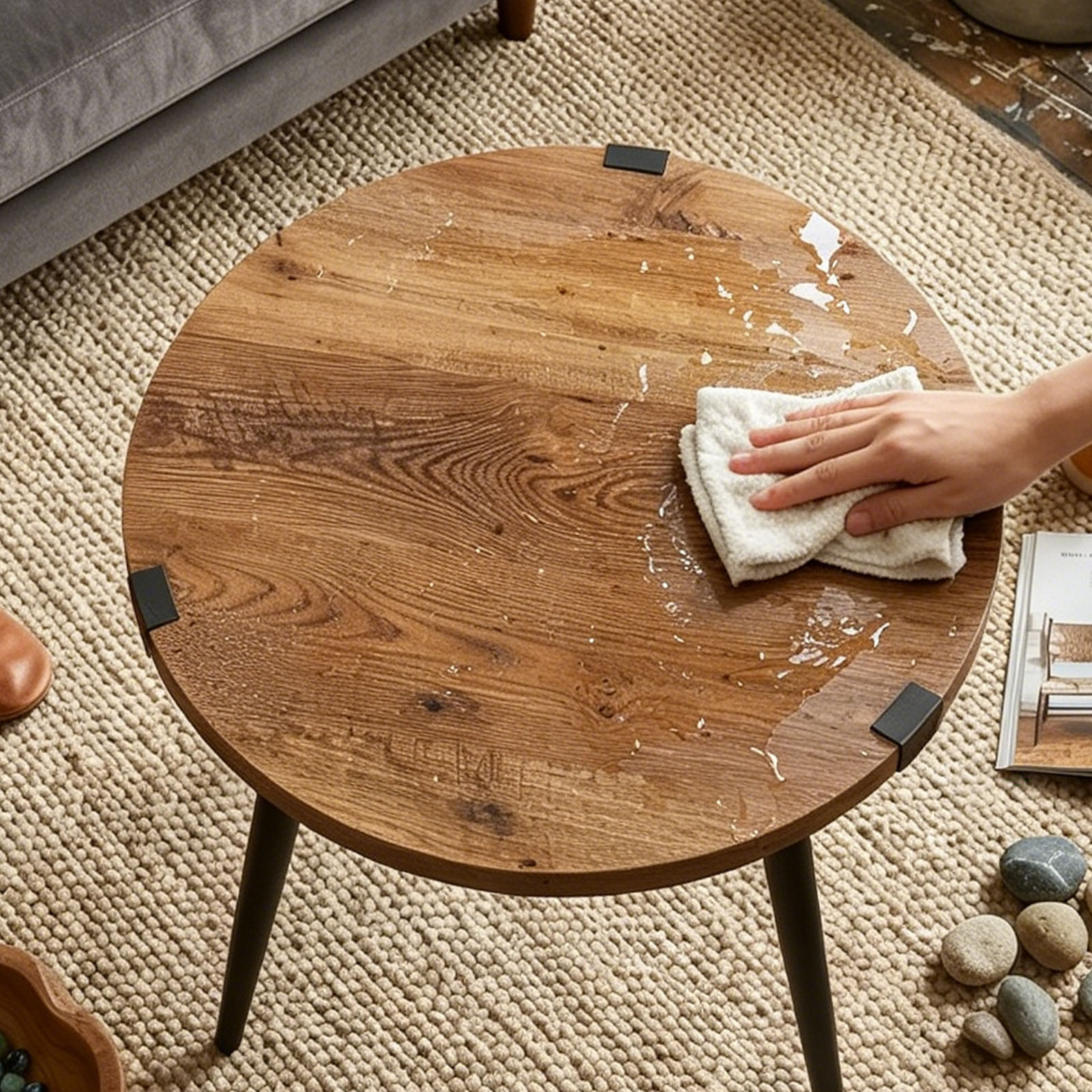 Mid Century Modern Round Coffe – Office Furniture For Small Spaces recenzja i cena