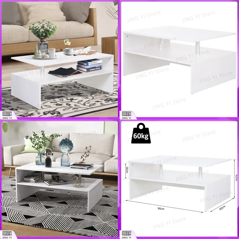 2 Tier Coffee Table Modern Liv – Office Furniture For Small Spaces recenzja i cena