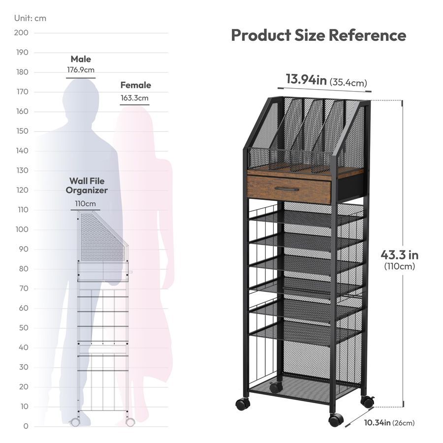 9Tier Rolling File Cart Paper  – Drawer Organizer Tray recenzja i cena