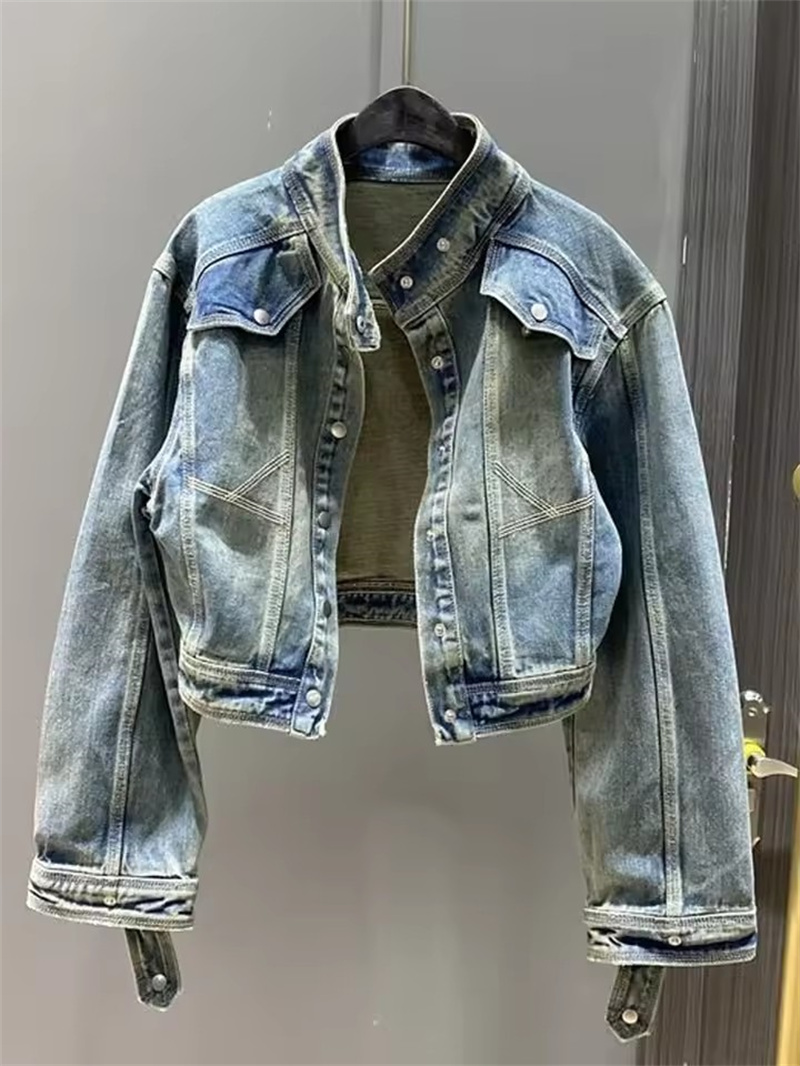 Vintage Short Denim Jacket Wom – Coat Rack Standing recenzja i cena