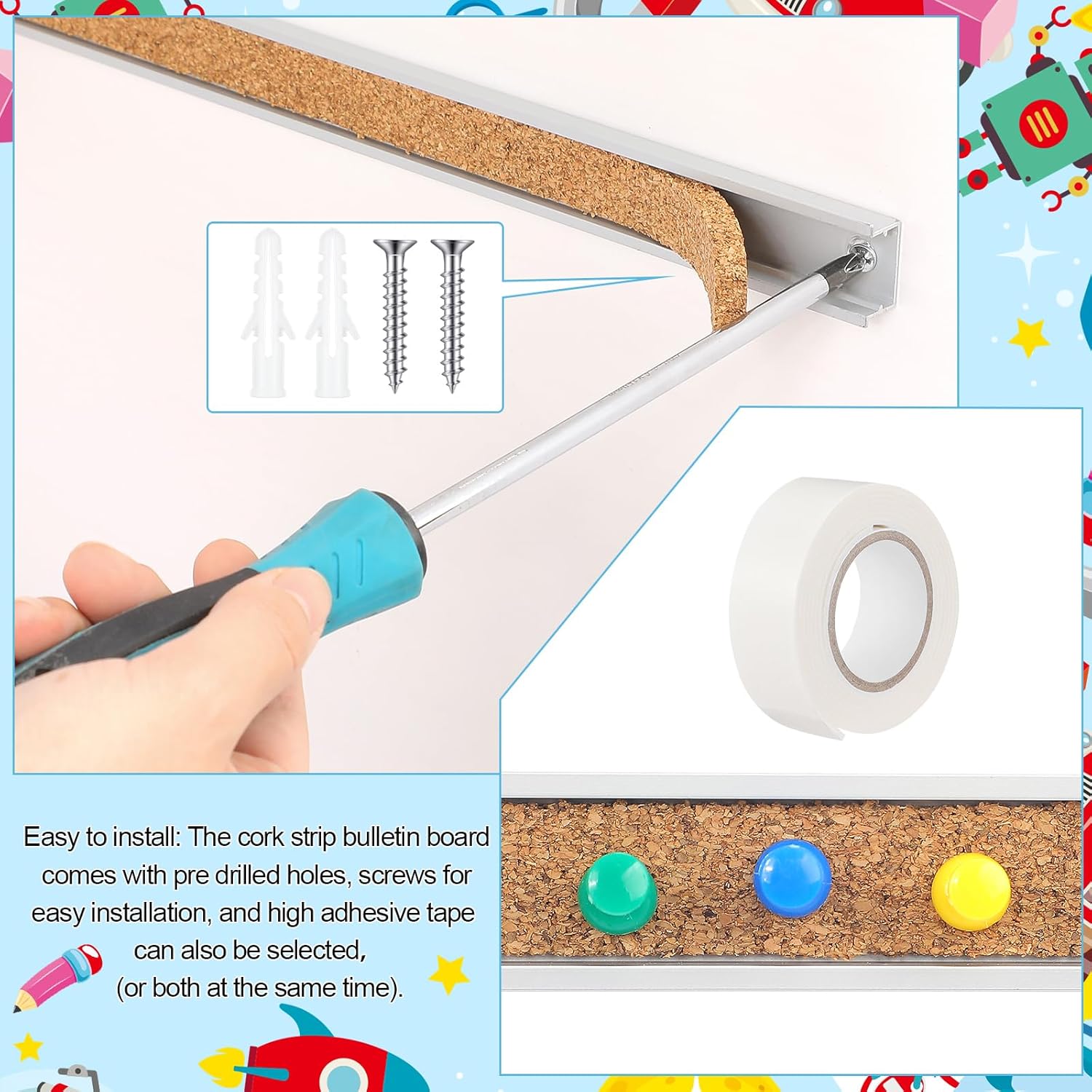 15 Pack 48x1 Inch Cork Strips  – Bulletin Board Cork recenzja i cena