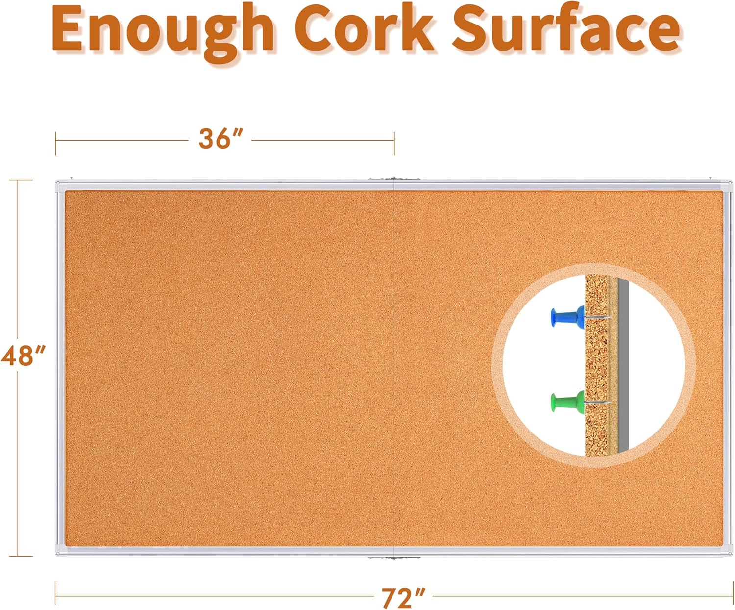 Large Cork Board 72 x 48 in, B – Bulletin Board Cork recenzja i cena
