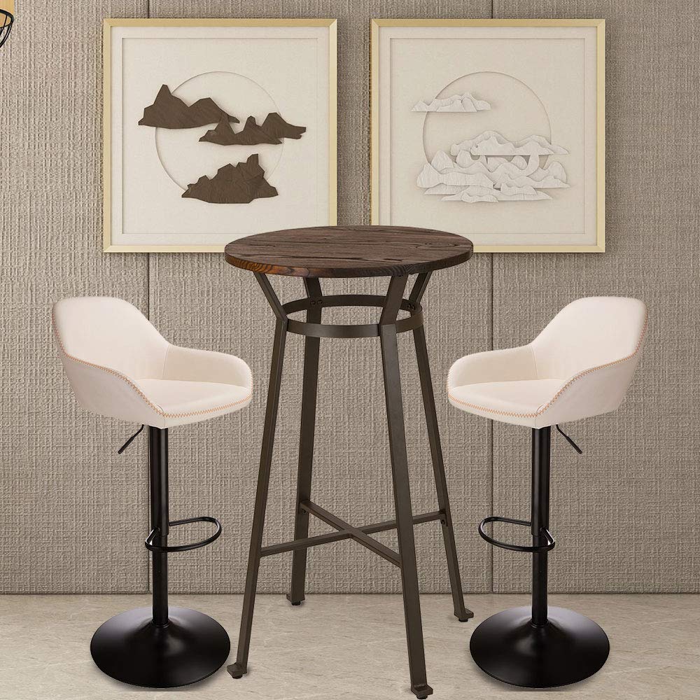 3Pc Pub Table & Swivel PU Bar  – Office Furniture For Small Spaces recenzja i cena