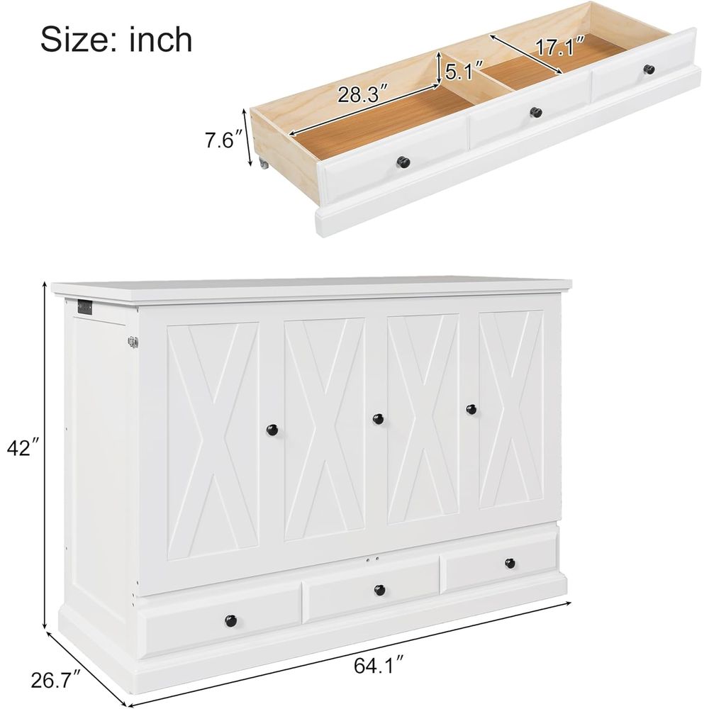 Solid Pine Queen-Size Murphy B – Office Furniture For Small Spaces recenzja i cena