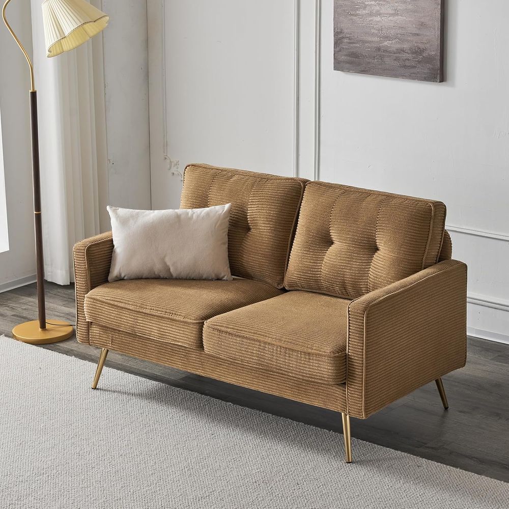 56 Khaki Loveseat, Small Cordu – Office Furniture For Small Spaces recenzja i cena