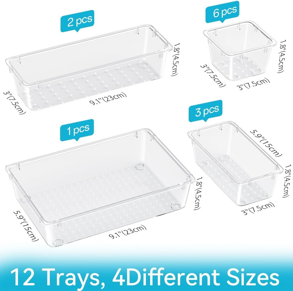 12 PCS Drawer Organizer Set, 4 – Drawer Organizer Tray recenzja i cena