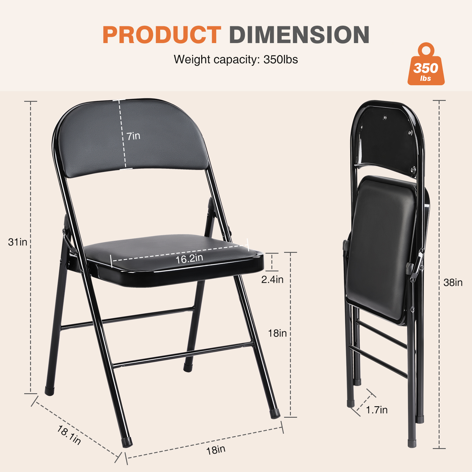 JHK Leather Padded Folding Cha – Office Furniture Plan recenzja i cena