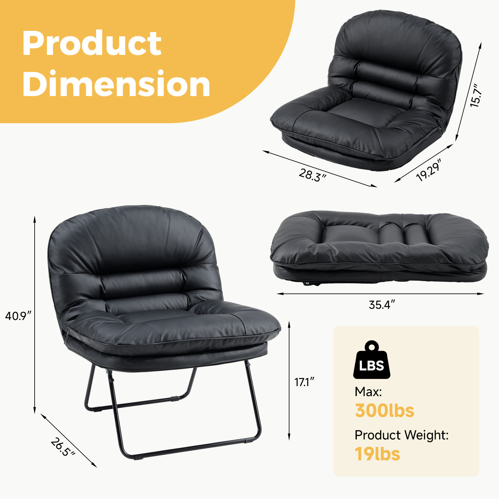 JHK Foldable PU Leather Saucer – Office Furniture For Small Spaces recenzja i cena