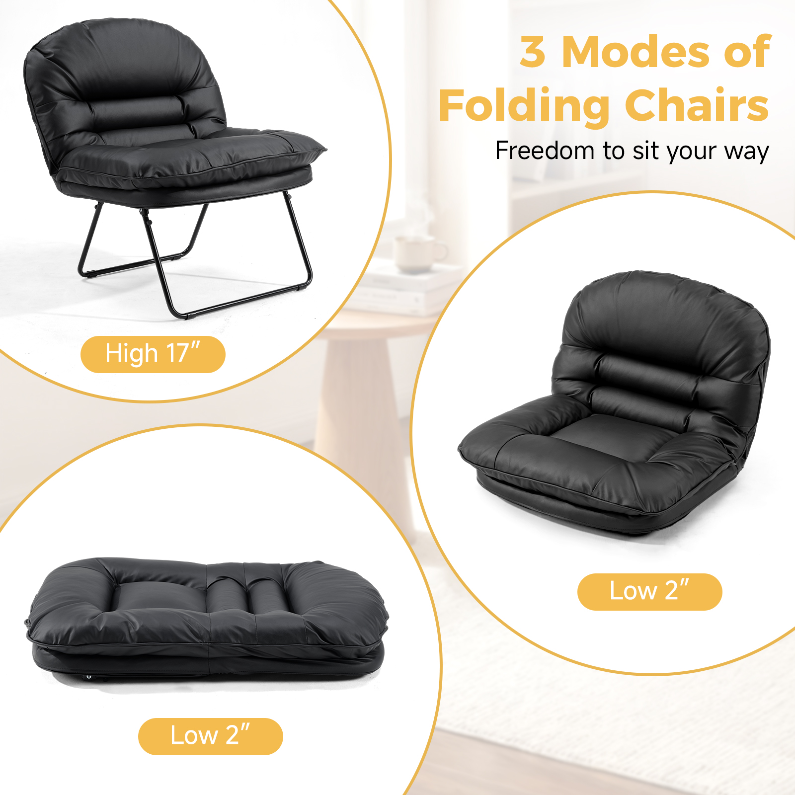 JHK Foldable PU Leather Saucer – Office Furniture For Small Spaces recenzja i cena