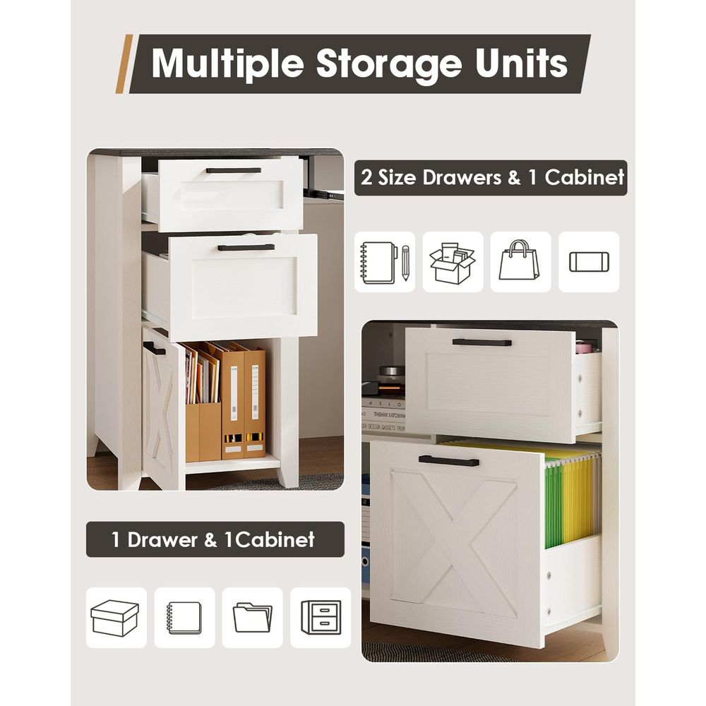 LShaped Desk with Drawers, 63  – Office Furniture Filing Cabinets recenzja i cena