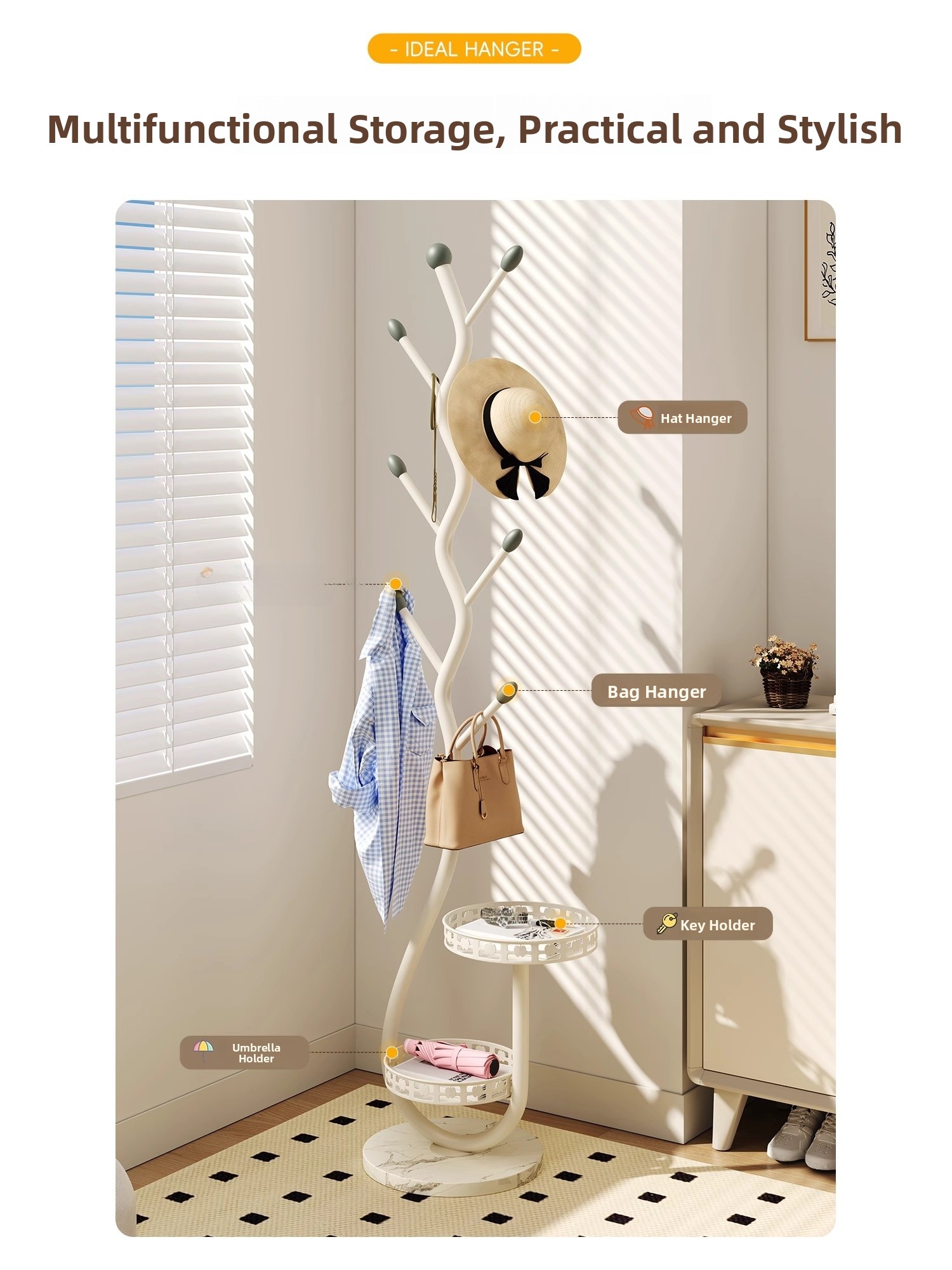 Nordic Style Carbon Steel Clot – Coat Rack Standing recenzja i cena