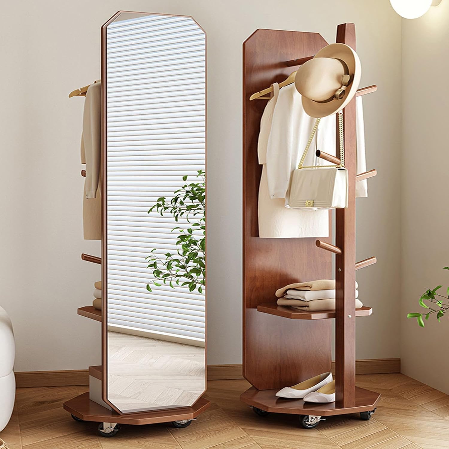360° Swivel Rolling Full Lengt – Coat Rack Standing recenzja i cena