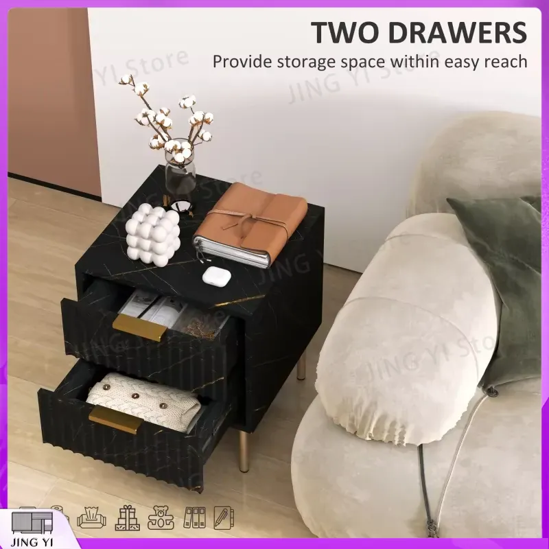 Elegant Two-Drawer Bedside Tab – Office Furniture For Small Spaces recenzja i cena