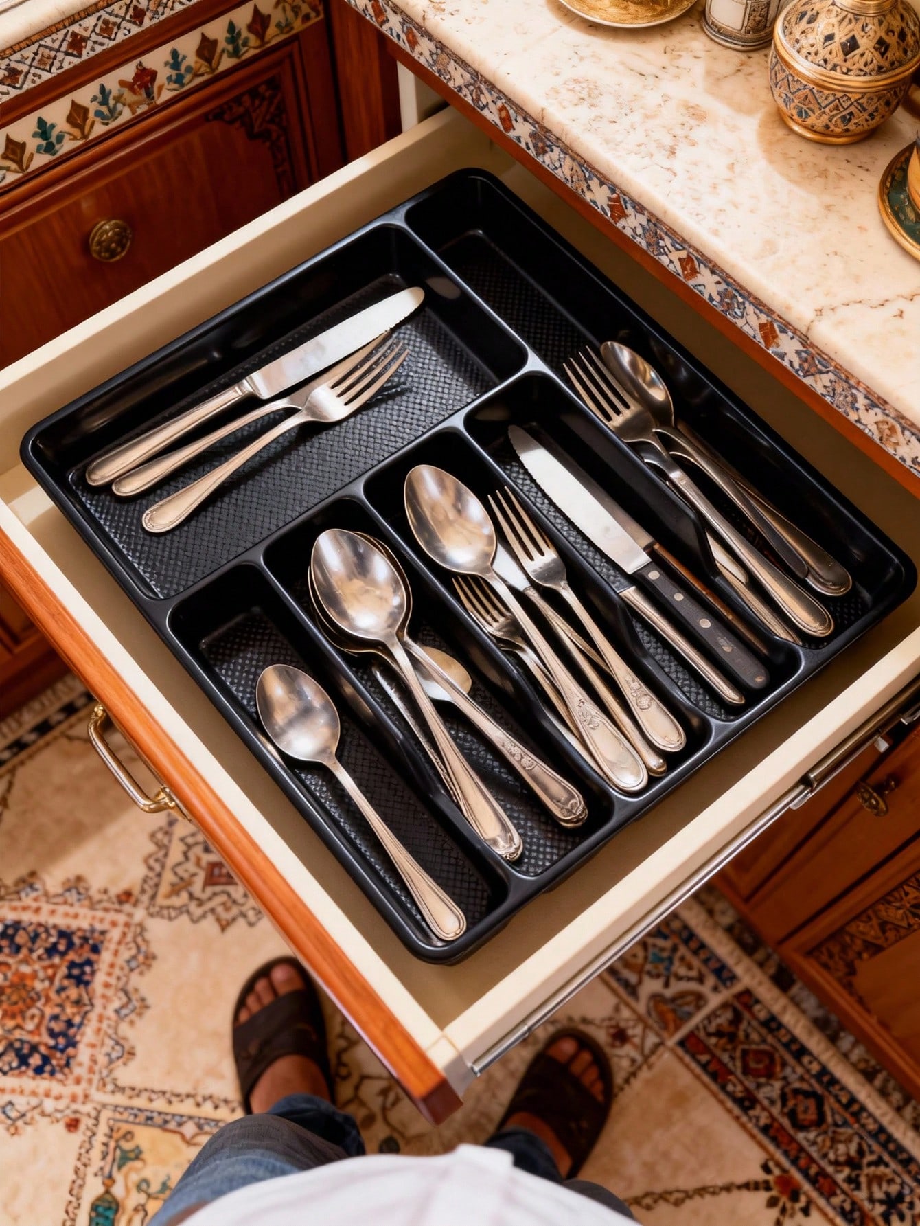 1pc Flat Cutlery Storage Tray, – Drawer Organizer Tray recenzja i cena