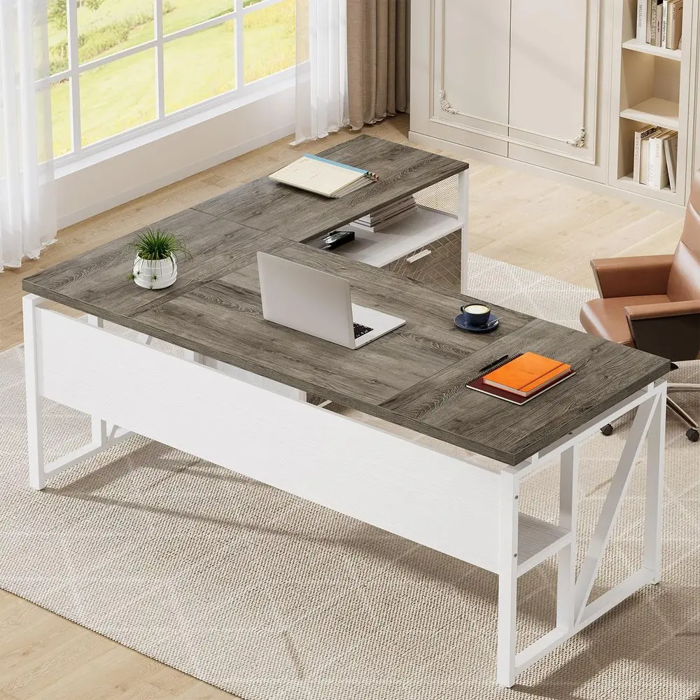 LShaped Desk with Drawers, 63  – Office Furniture Filing Cabinets recenzja i cena