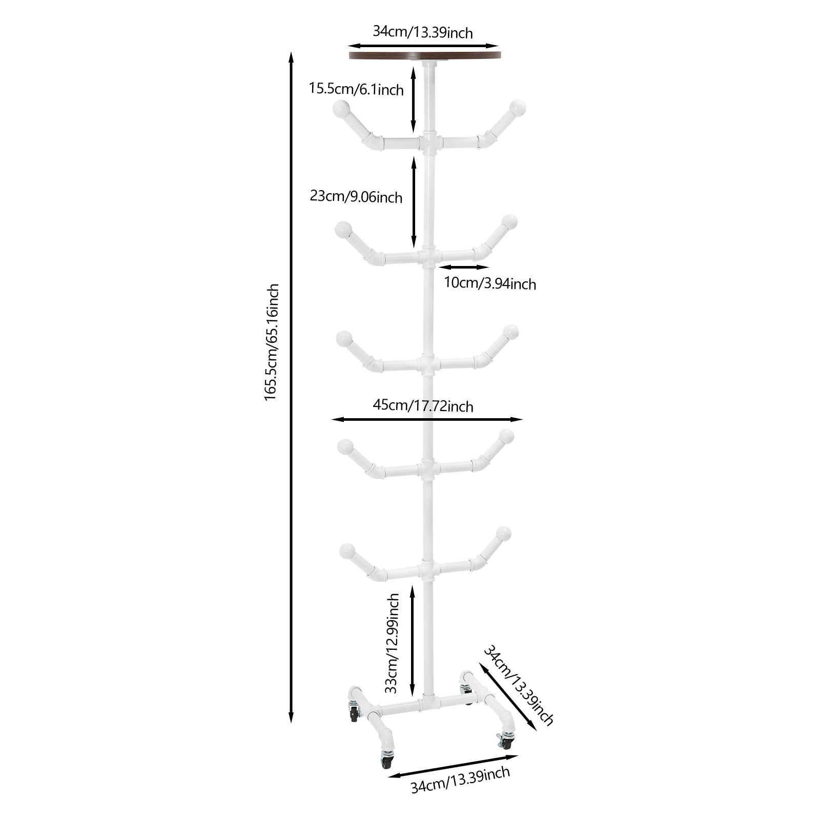 34x34x166cm Coat and Hat Stand – Coat Rack Standing recenzja i cena