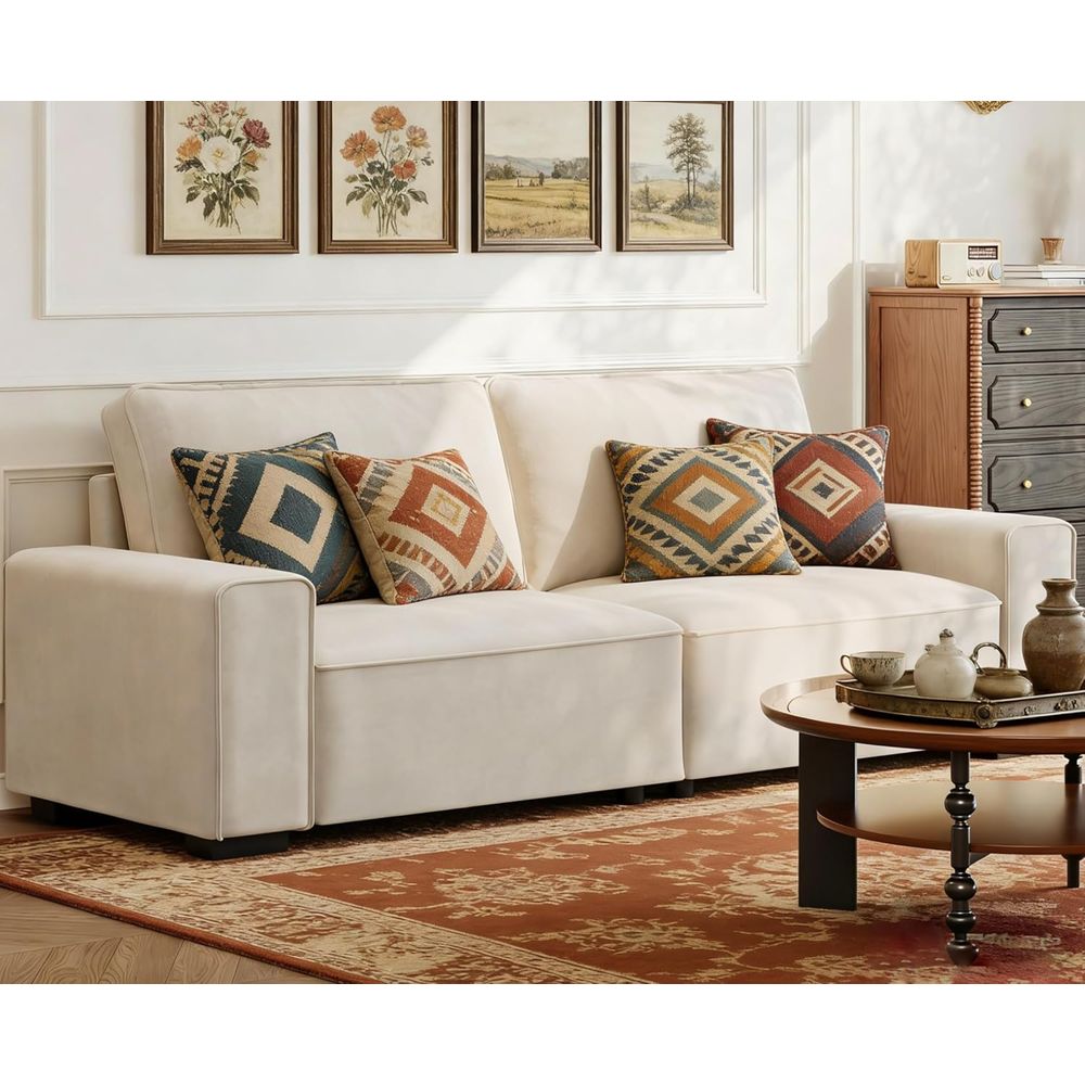 3 Seater Chenille Couch with W – Office Furniture For Small Spaces recenzja i cena