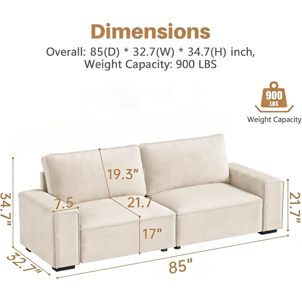 3 Seater Chenille Couch with W – Office Furniture For Small Spaces recenzja i cena