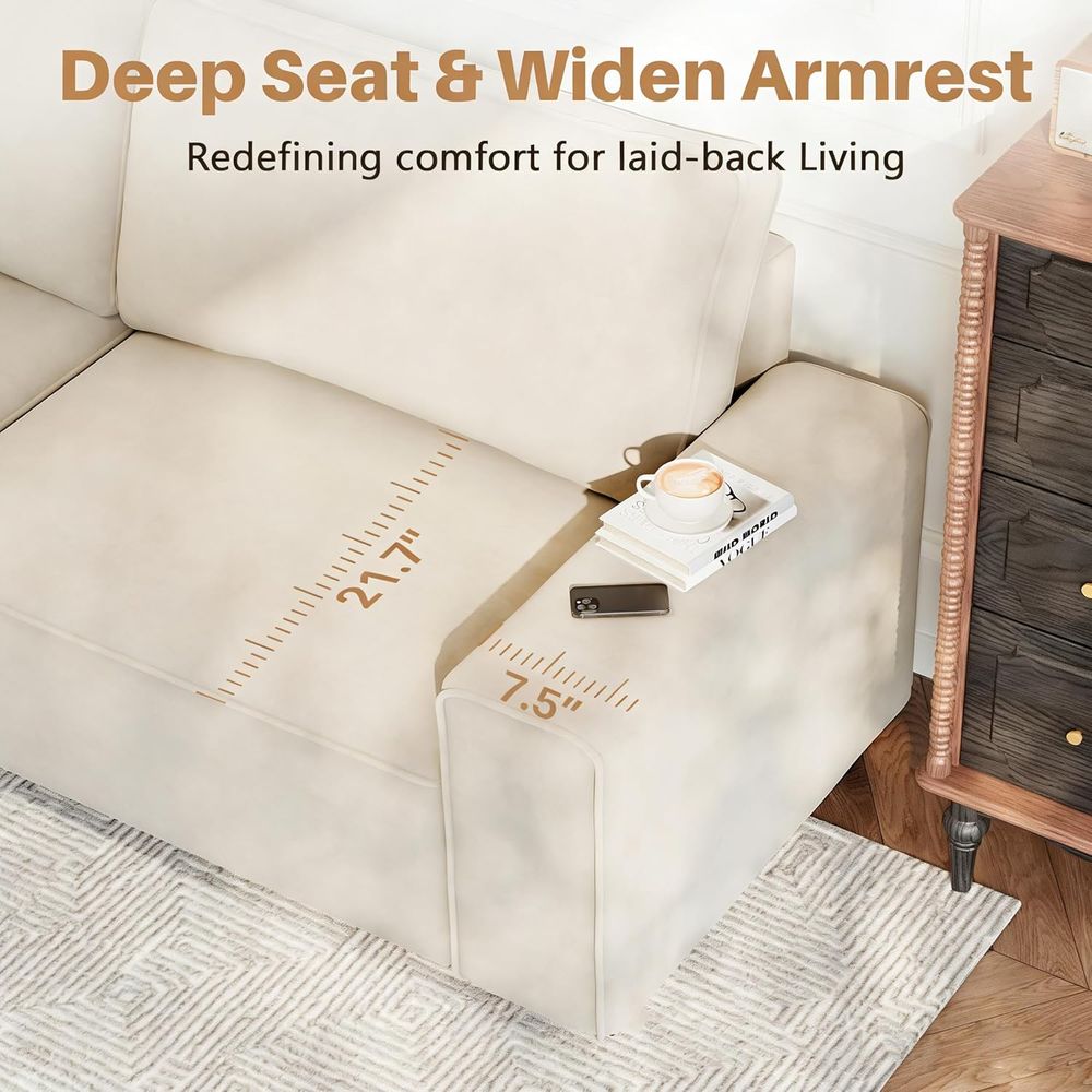 3 Seater Chenille Couch with W – Office Furniture For Small Spaces recenzja i cena