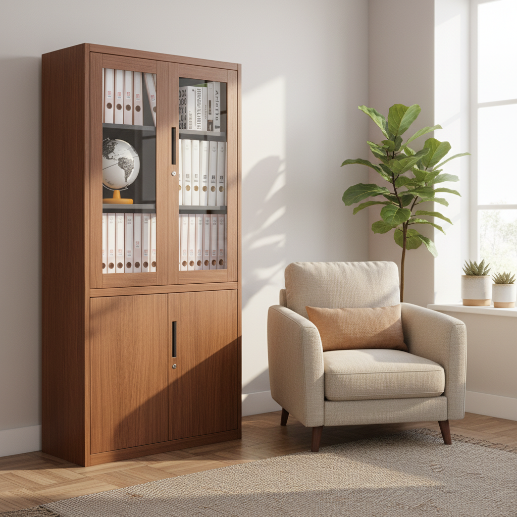 Hot Sale Brown Wood Grain Meta – Office Furniture Filing Cabinets recenzja i cena