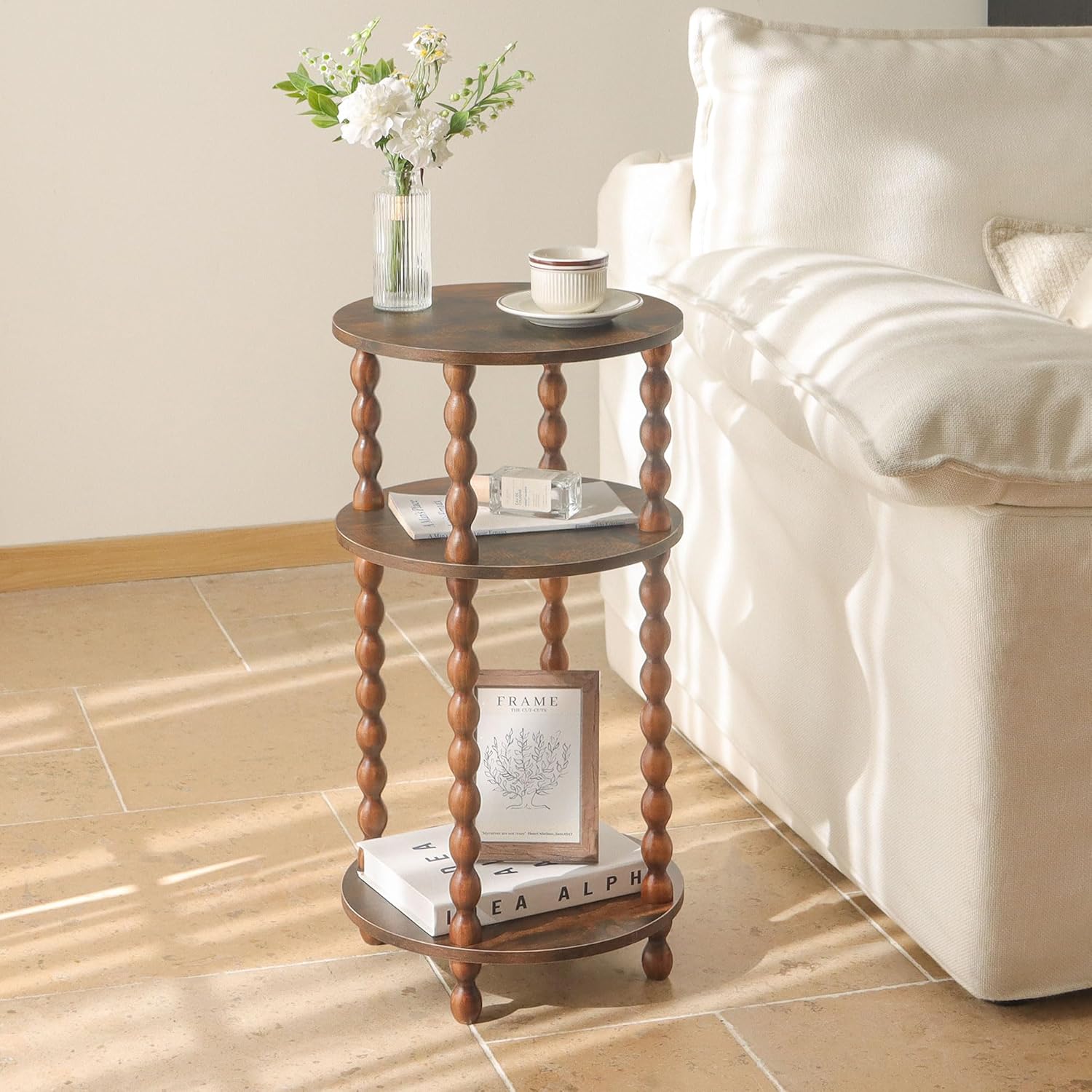 Small Side Table, 3-Tier Round – Office Furniture For Small Spaces recenzja i cena