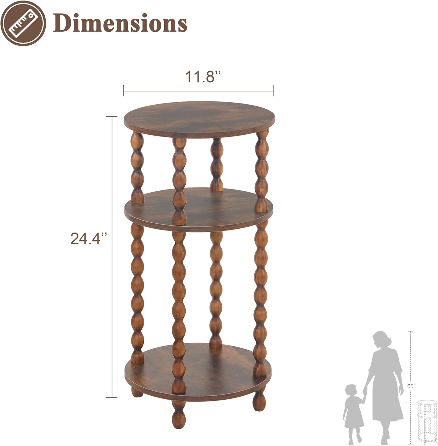 Small Side Table, 3-Tier Round – Office Furniture For Small Spaces recenzja i cena